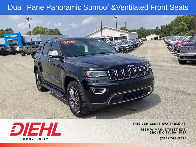 Diamond Black Crystal Pearlcoat 2018 Jeep Grand Cherokee SUV / Crossover Four-Wheel Drive 8-Speed Automatic