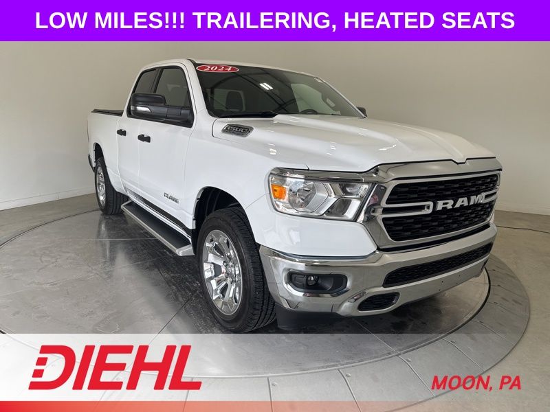 Bright White Clearcoat 2024 RAM 1500 Big Horn Quad Cab 4WD Pickup Truck Four-Wheel Drive 8-Speed Automatic