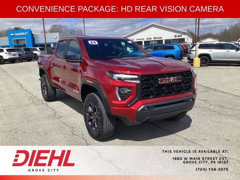 Volcanic Red Tintcoat 2024 GMC Canyon Elevation Crew Cab 4WD Pickup Truck Four-Wheel Drive 8-Speed Automatic