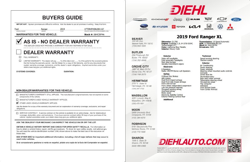 Used 2019 Ford Ranger Truck