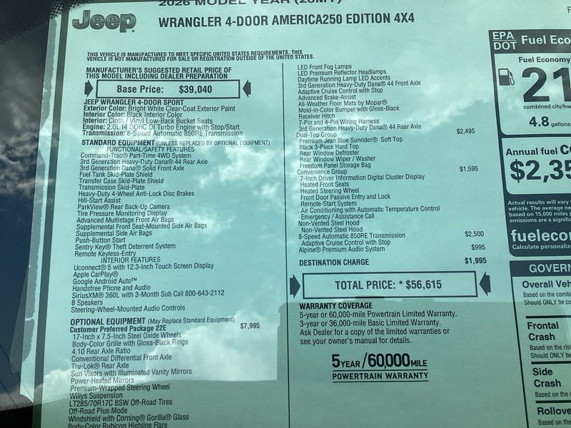 New 2026 Jeep Wrangler SUV