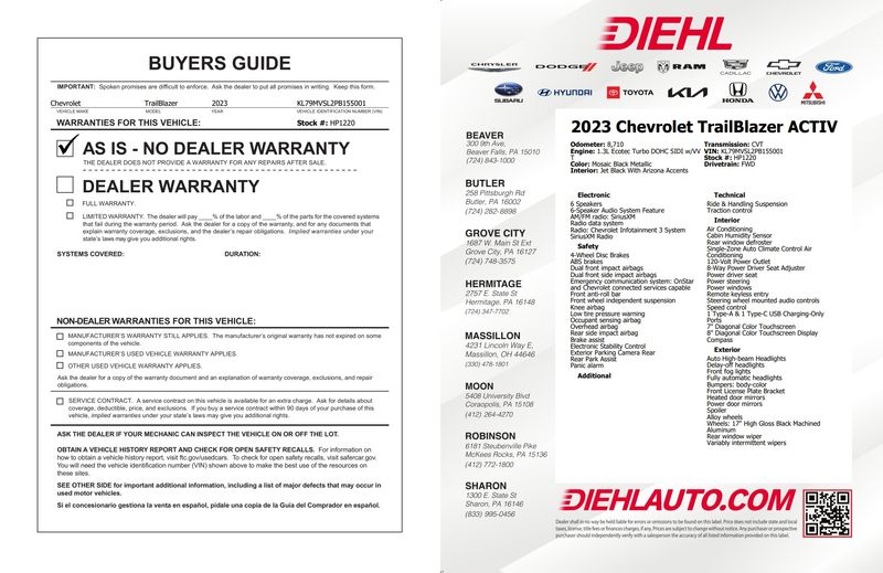 Used 2023 Chevrolet TrailBlazer SUV