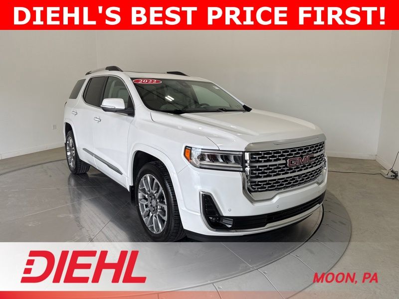 White Frost Tricoat 2022 GMC Acadia Denali AWD SUV / Crossover Four-Wheel Drive 9-Speed Automatic