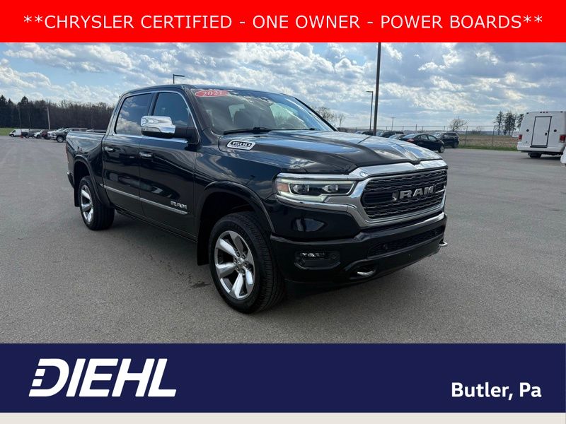 Diamond Black Crystal Pearlcoat 2021 RAM 1500 Limited Crew Cab 4WD Pickup Truck Four-Wheel Drive 8-Speed Automatic