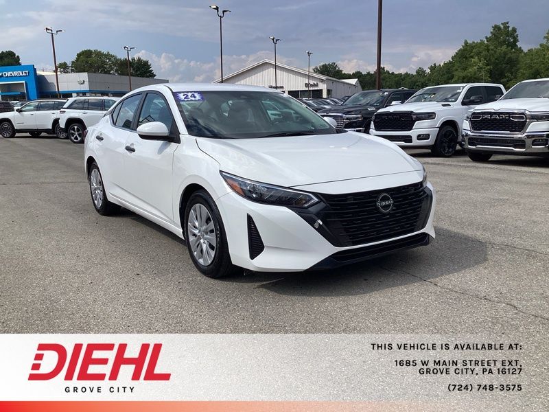 White (Fresh Powder) 2024 Nissan Sentra Sedan Front-Wheel Drive Continuously Variable Transmission
