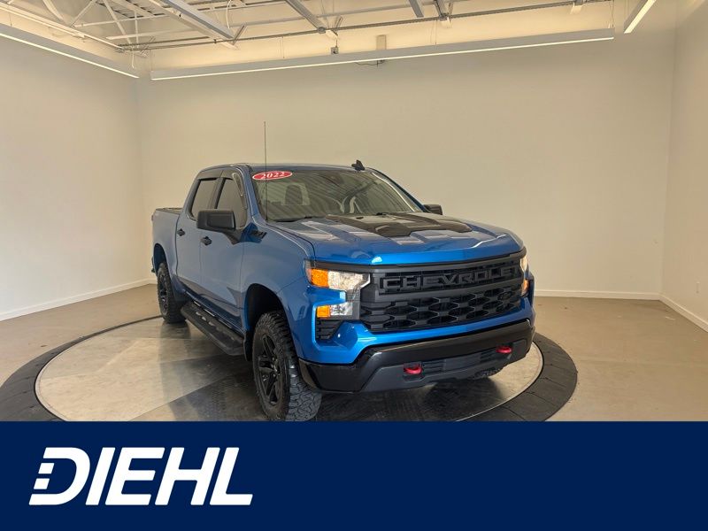 Glacier Blue Metallic 2022 Chevrolet Silverado 1500 Pickup Truck Four-Wheel Drive Automatic