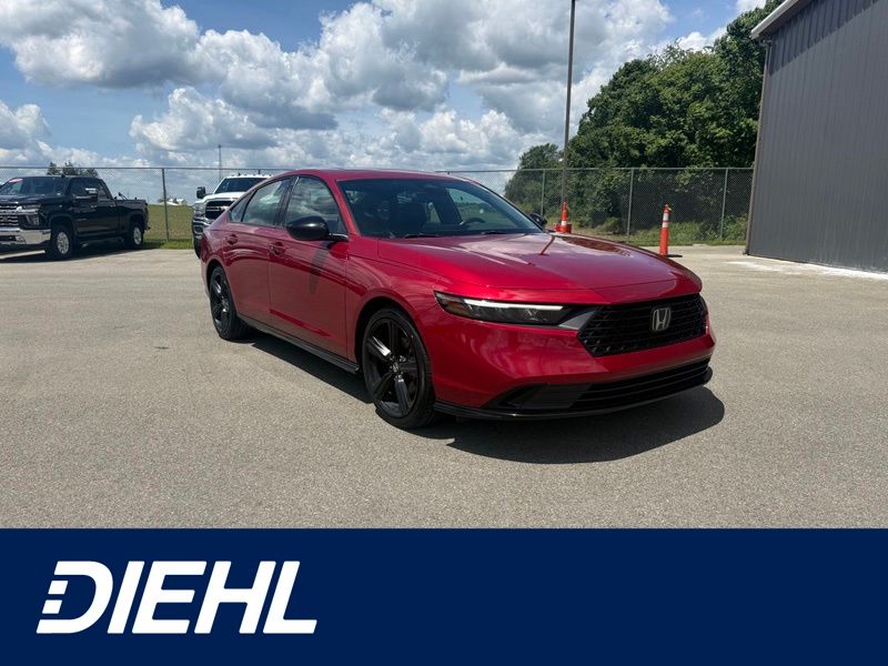 Radiant Red Metallic 2024 Honda Accord Hybrid Sedan Front-Wheel Drive Continuously Variable Transmission