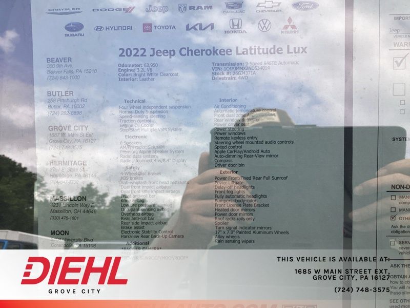 Used 2022 Jeep Cherokee SUV