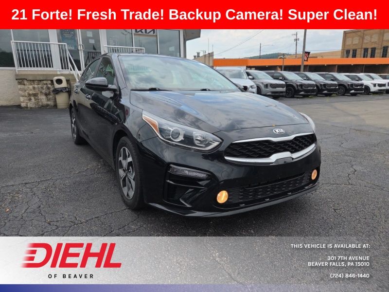 Aurora Black Pearl 2021 Kia Forte Sedan Front-Wheel Drive Continuously Variable Transmission