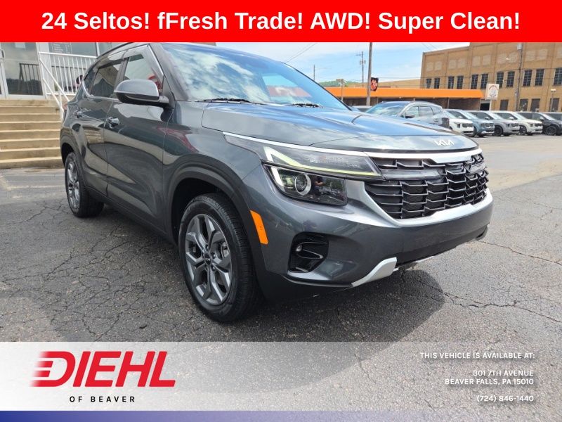 Gravity Gray 2024 Kia Seltos S AWD SUV / Crossover All-Wheel Drive Continuously Variable Transmission