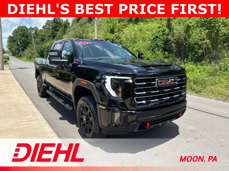 Onyx Black 2024 GMC Sierra 2500HD AT4 Crew Cab 4WD Pickup Truck Four-Wheel Drive Automatic