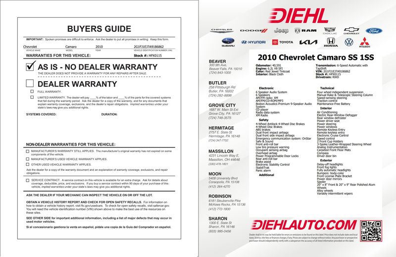 Used 2010 Chevrolet Camaro Coupe