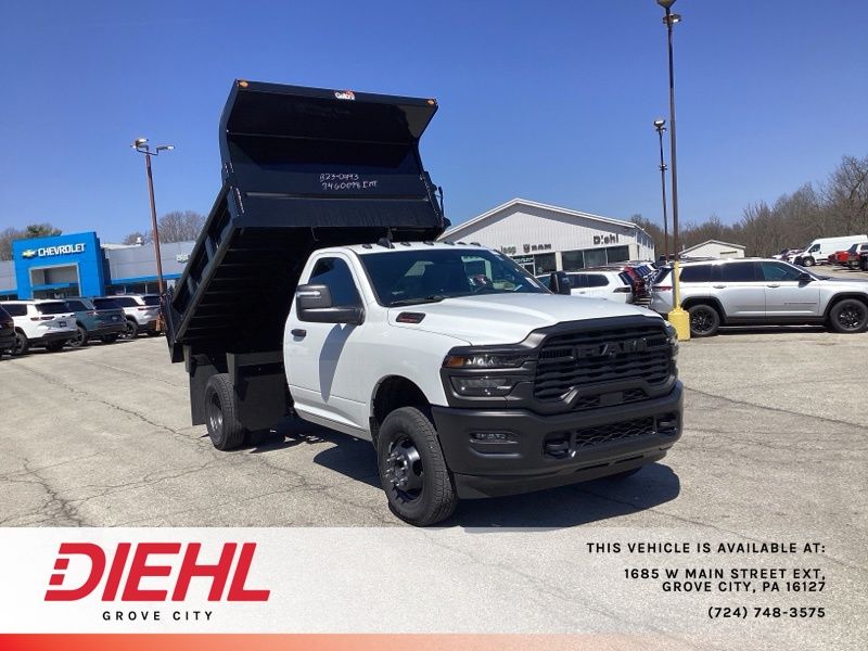 Bright White Clearcoat 2026 RAM 3500 Chassis Tradesman Regular Cab DRW 4WD Pickup Truck Four-Wheel Drive 8-Speed Automatic