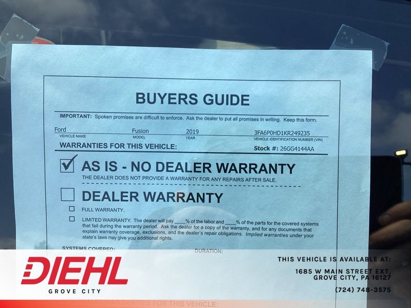 Used 2019 Ford Fusion Sedan