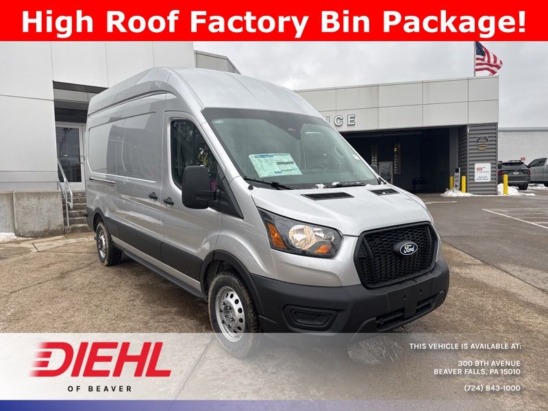 Ingot Silver 2026 Ford Transit Cargo 350 High Roof LB RWD Van Rear-Wheel Drive