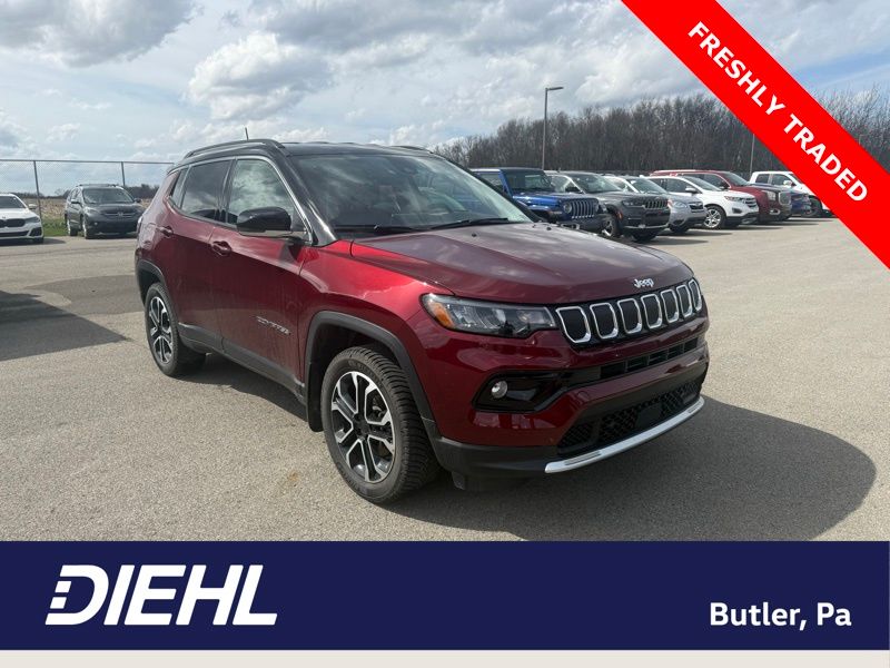 Velvet Red Pearlcoat 2022 Jeep Compass Limited 4WD SUV / Crossover Four-Wheel Drive 9-Speed Automatic