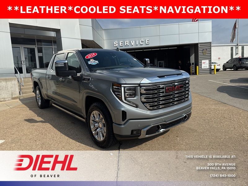 Sterling Metallic 2024 GMC Sierra 1500 Denali Crew Cab 4WD Pickup Truck Four-Wheel Drive Automatic