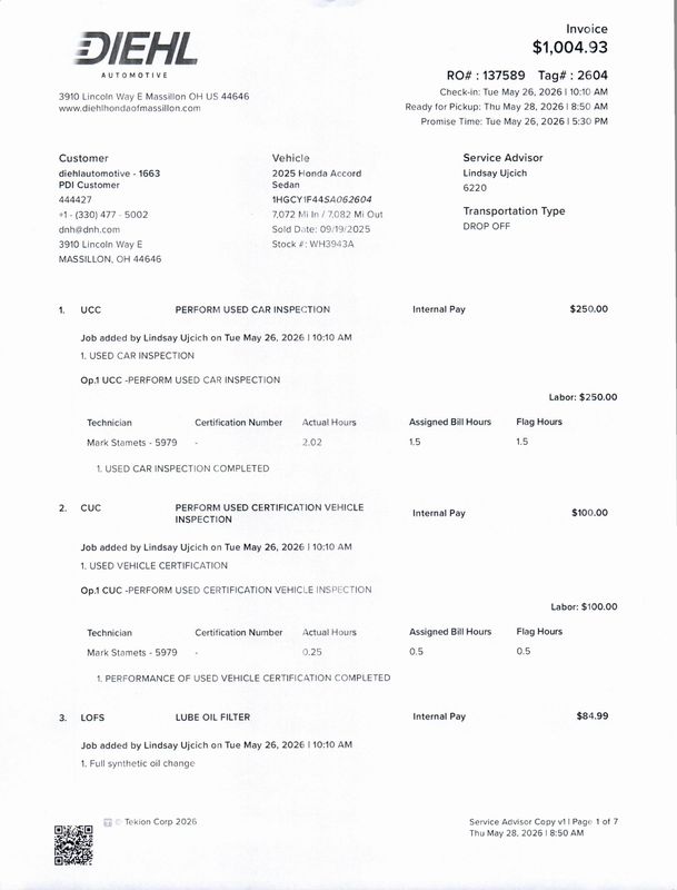 Used 2025 Honda Accord Sedan