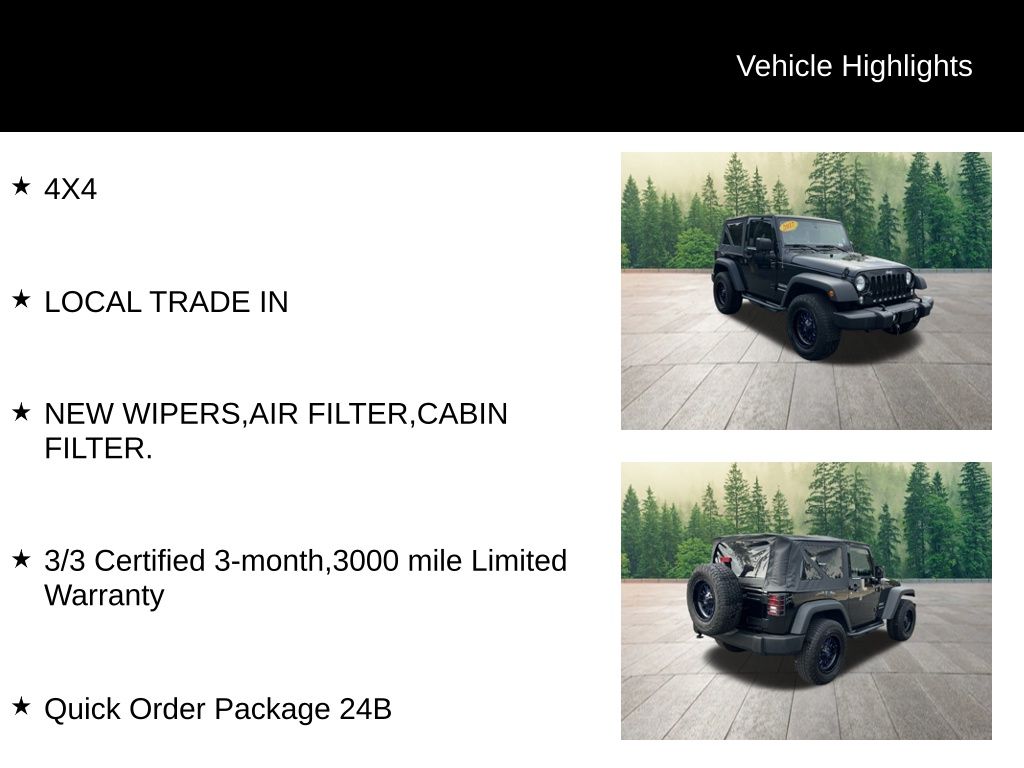 used 2017 Jeep Wrangler car, priced at $21,975
