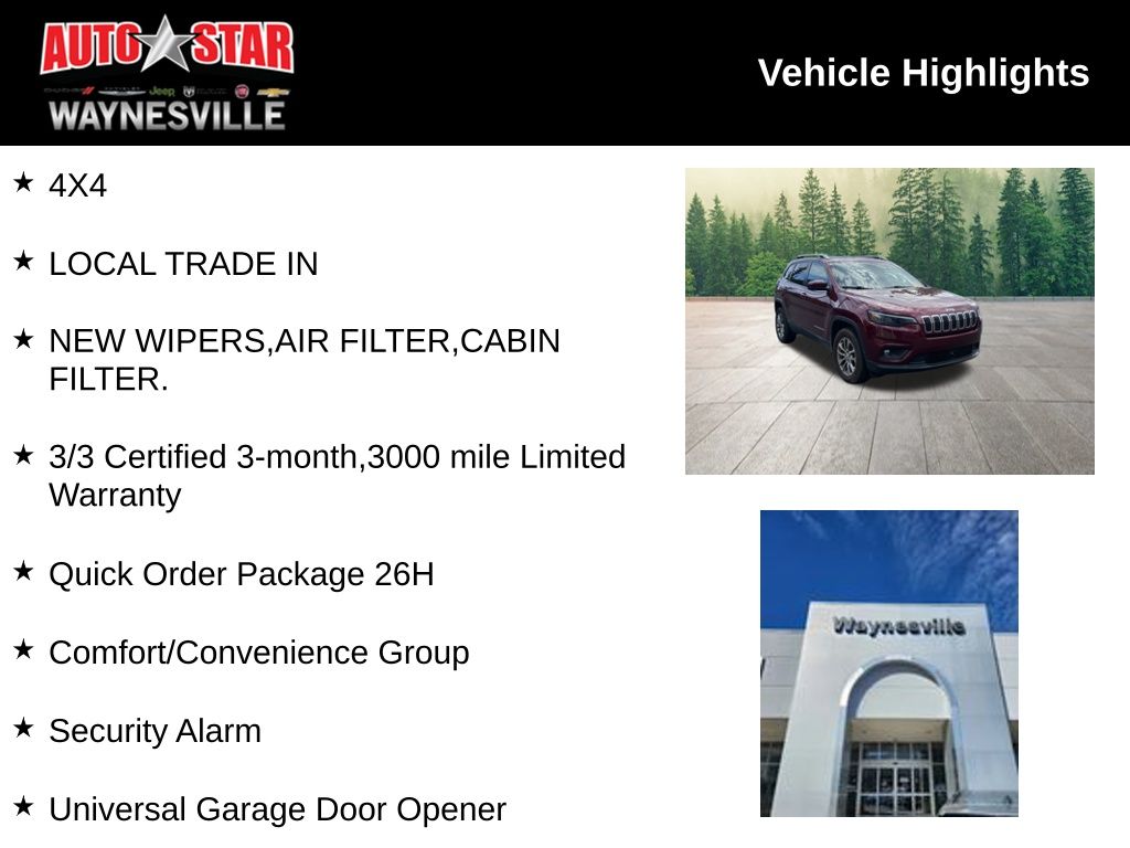 used 2021 Jeep Cherokee car, priced at $23,800