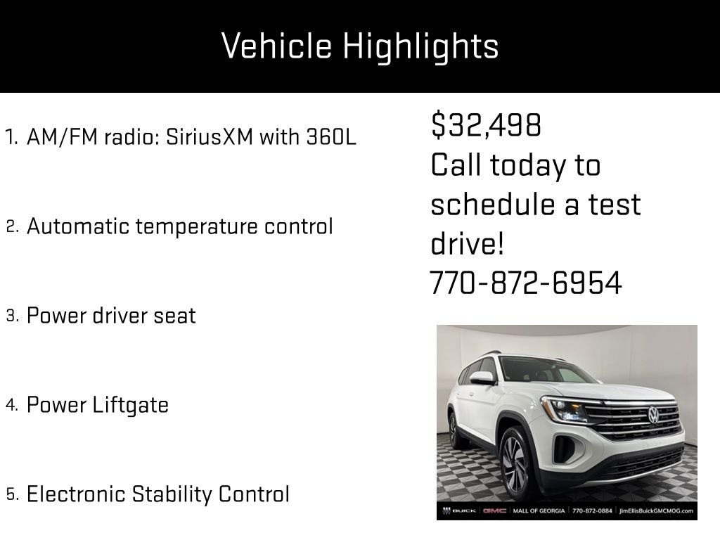 used 2024 Volkswagen Atlas car, priced at $32,498