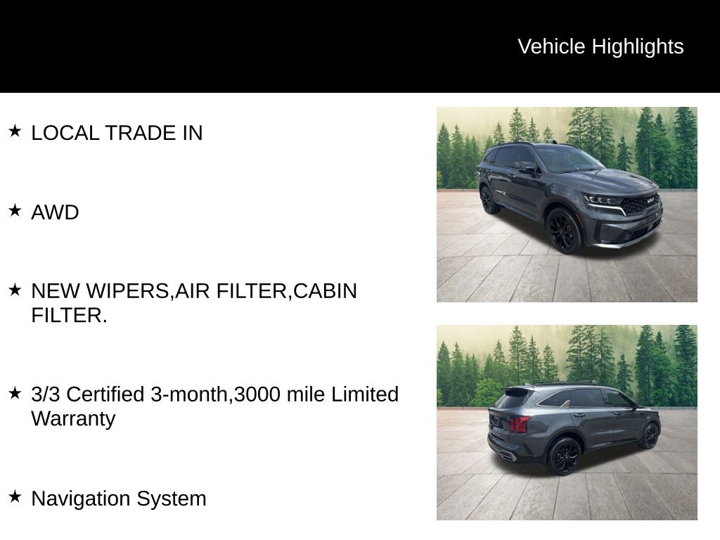 used 2022 Kia Sorento car, priced at $28,994