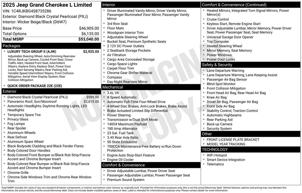 new 2025 Jeep Grand Cherokee L car, priced at $50,651