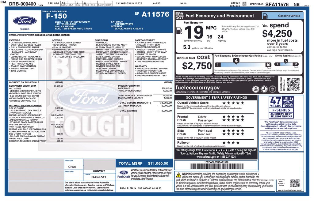 new 2025 Ford F-150 car, priced at $83,292
