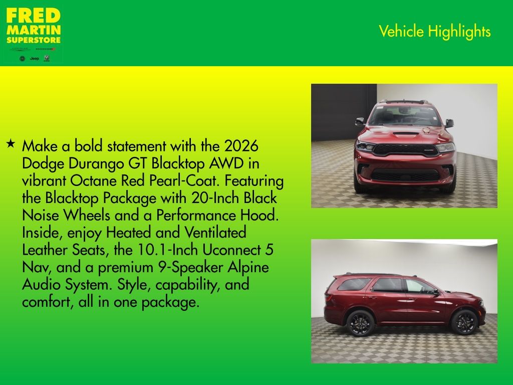 new 2026 Dodge Durango car, priced at $44,540