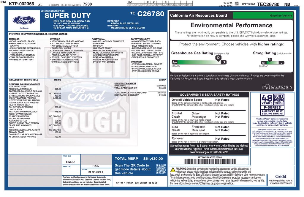 new 2026 Ford F-250SD car, priced at $58,983