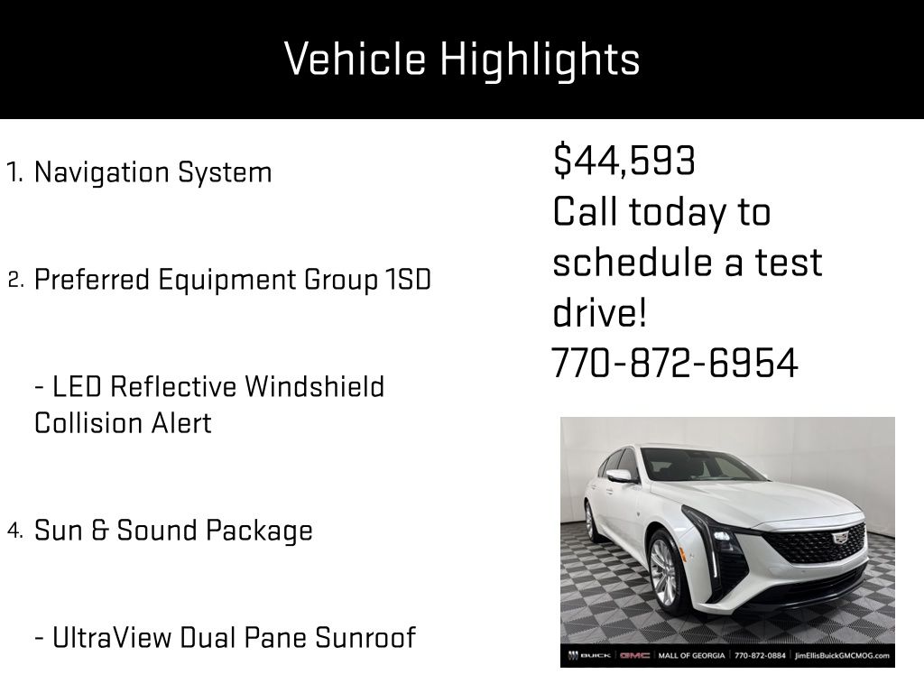 used 2025 Cadillac CT5 car, priced at $44,593