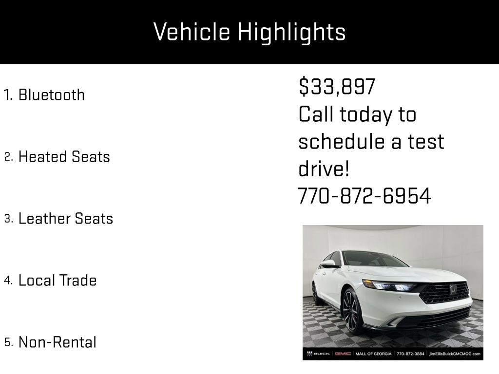 used 2023 Honda Accord Hybrid car, priced at $33,897