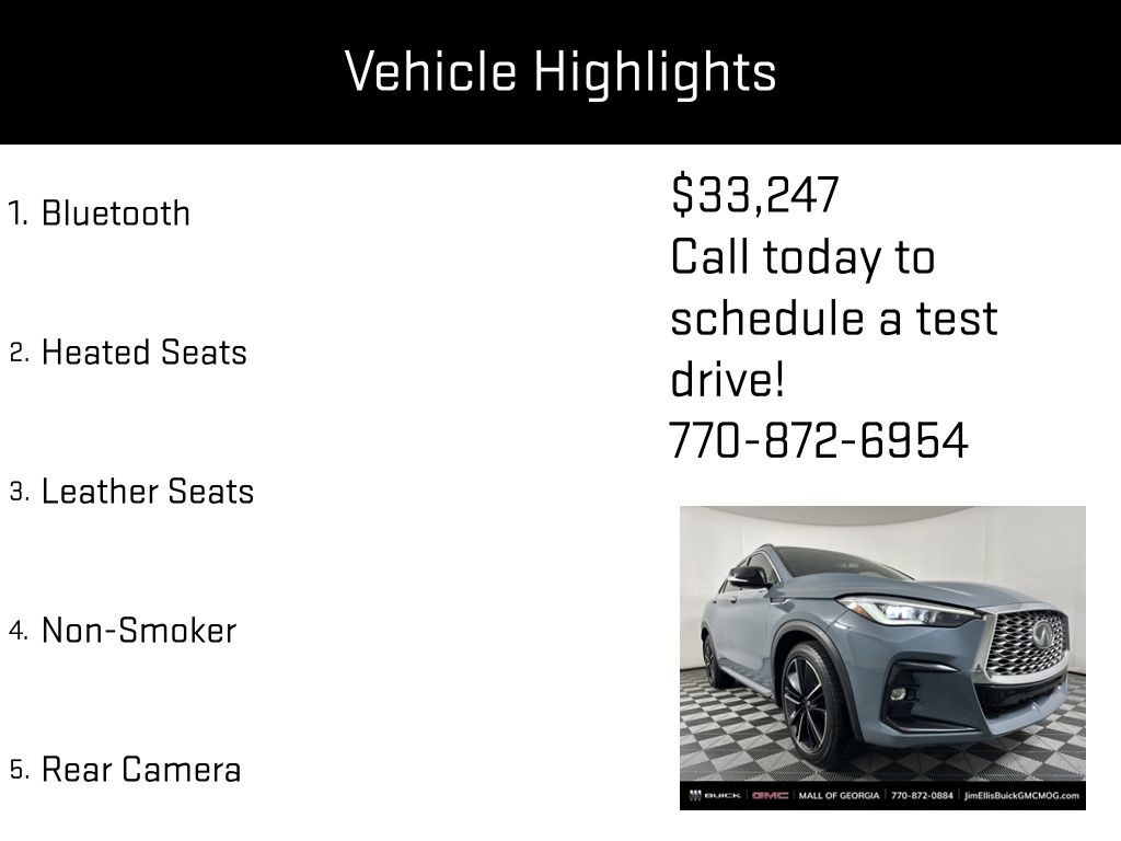 used 2023 INFINITI QX55 car, priced at $33,247