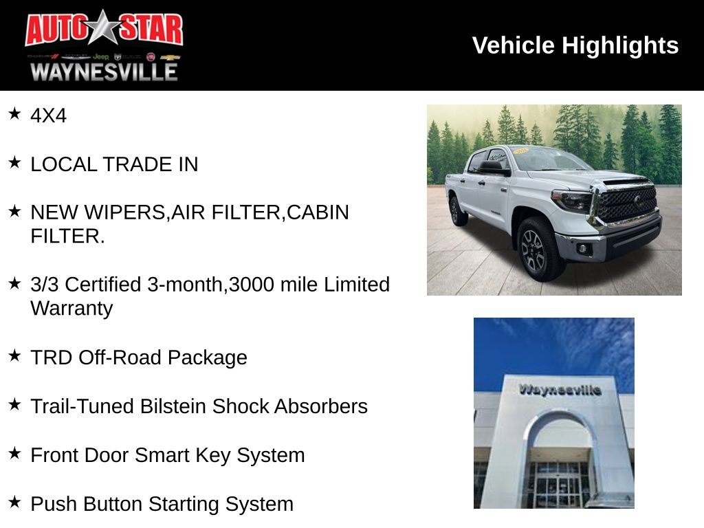 used 2021 Toyota Tundra car, priced at $45,500