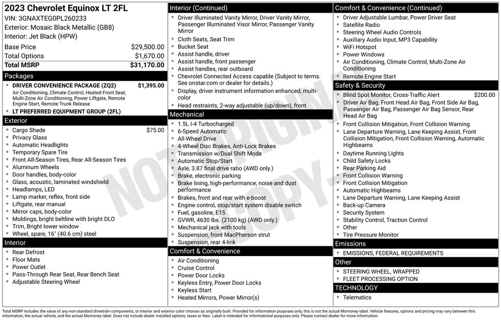 used 2023 Chevrolet Equinox car, priced at $17,800