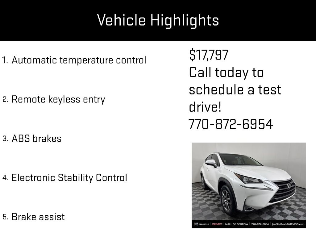 used 2015 Lexus NX car, priced at $17,797