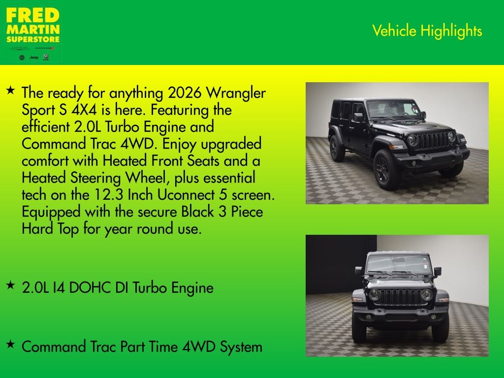 new 2026 Jeep Wrangler car, priced at $49,576