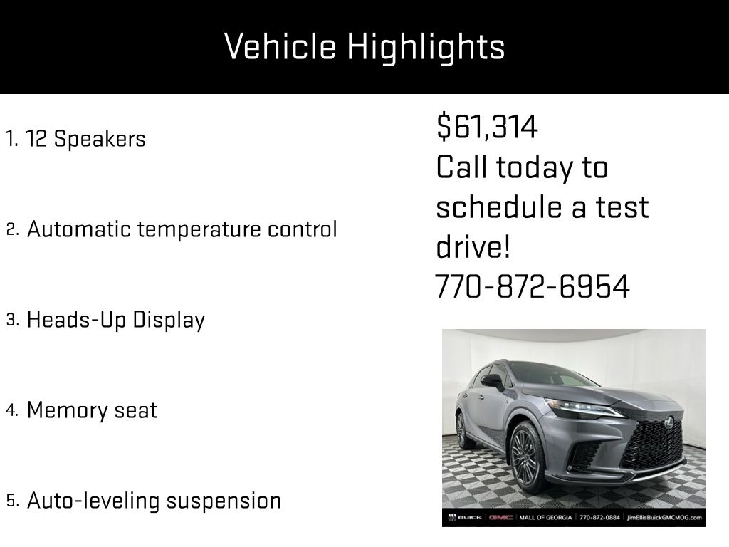 used 2023 Lexus RX car, priced at $61,314