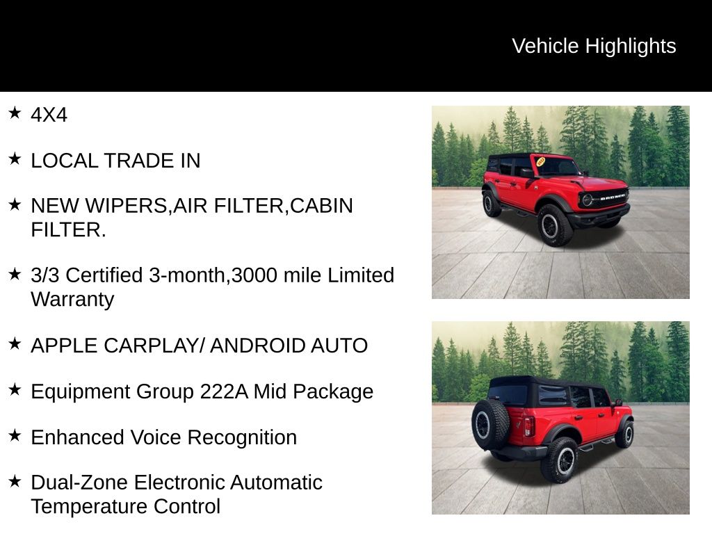 used 2022 Ford Bronco car, priced at $35,500