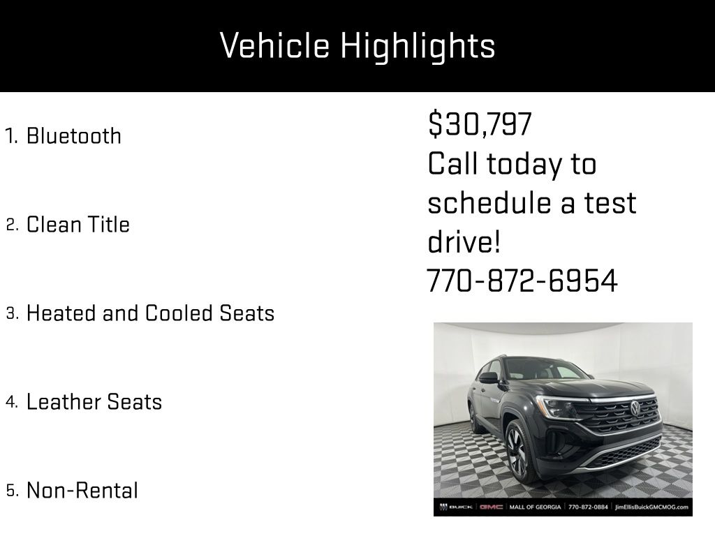 used 2024 Volkswagen Atlas Cross Sport car, priced at $30,797