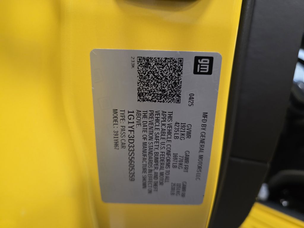 new 2025 Chevrolet Corvette car, priced at $181,255