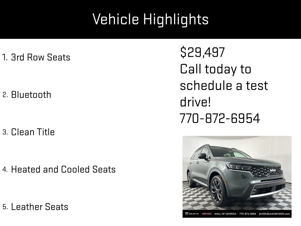 used 2022 Kia Sorento car, priced at $29,497