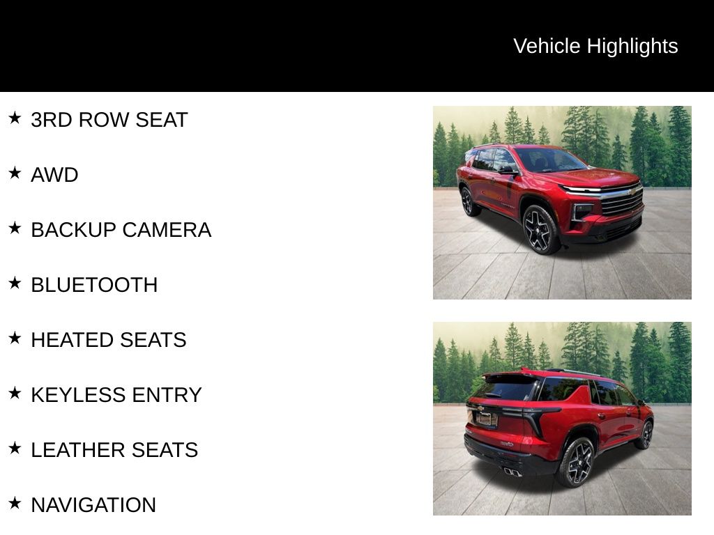 new 2025 Chevrolet Traverse car, priced at $59,290