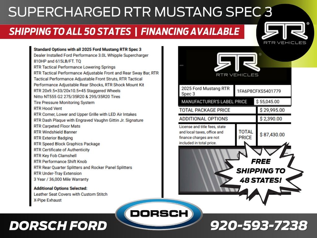 new 2025 Ford Mustang car, priced at $80,930