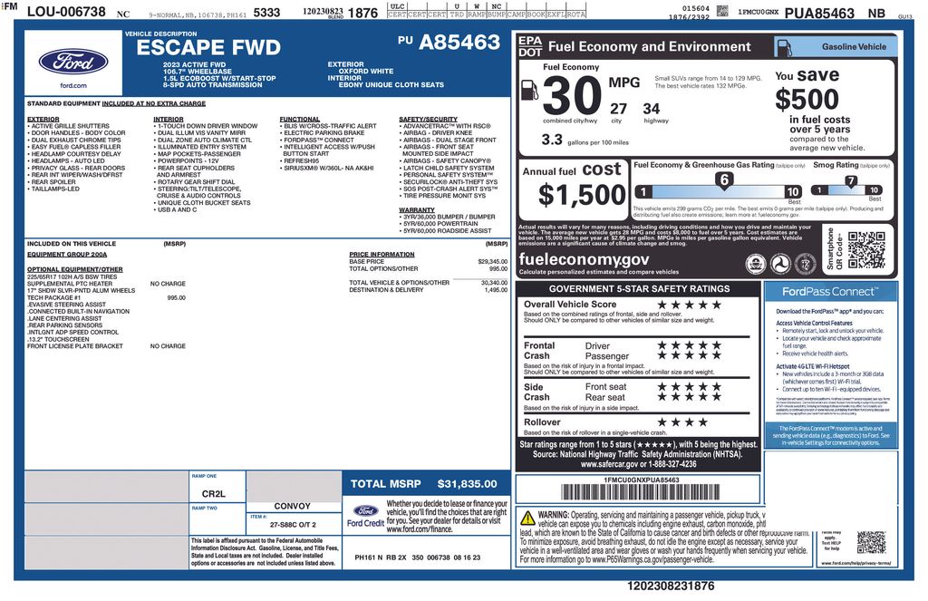 used 2023 Ford Escape car, priced at $22,800