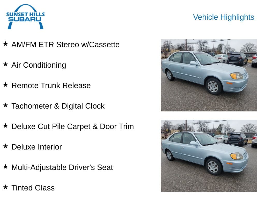 used 2003 Hyundai Accent car, priced at $4,485