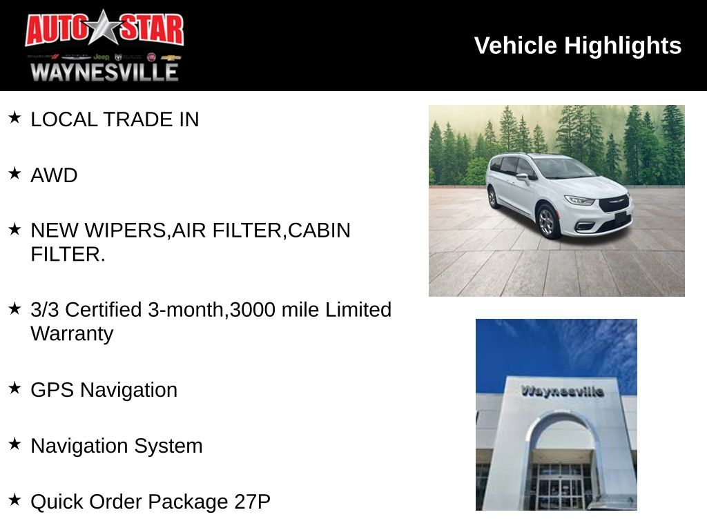 used 2021 Chrysler Pacifica car, priced at $28,000