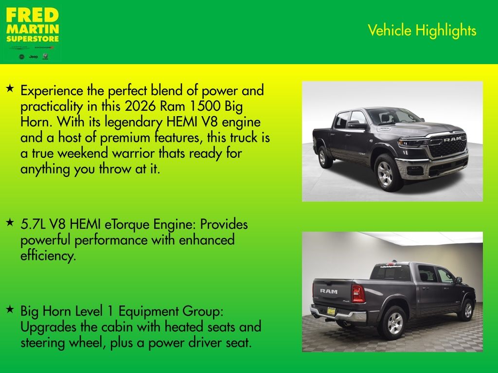 new 2026 Ram 1500 car, priced at $50,468