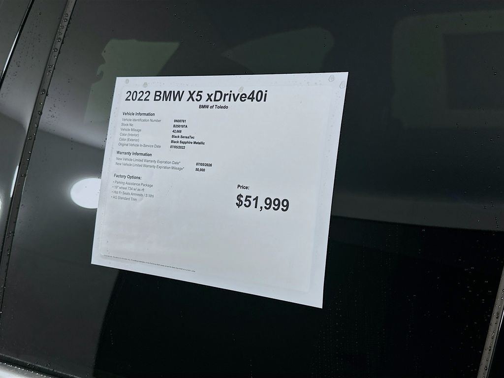 used 2022 BMW X5 car, priced at $43,499