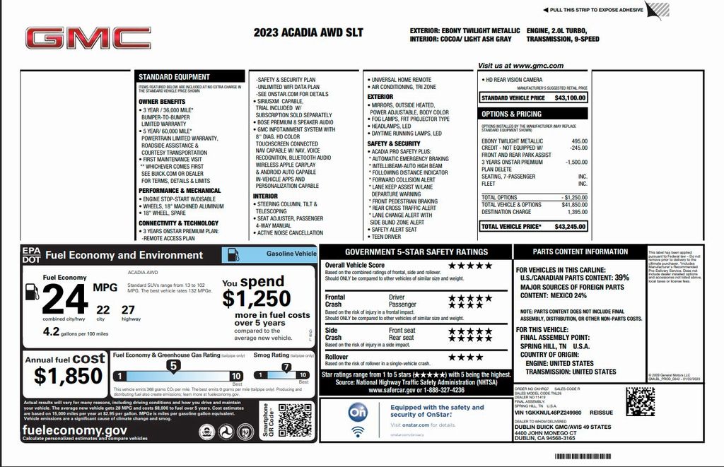 used 2023 GMC Acadia car, priced at $23,500